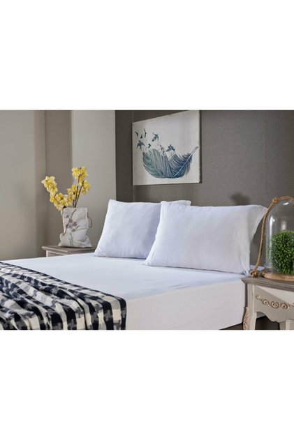 Combed Cotton Bed Sheet White - Single King Size