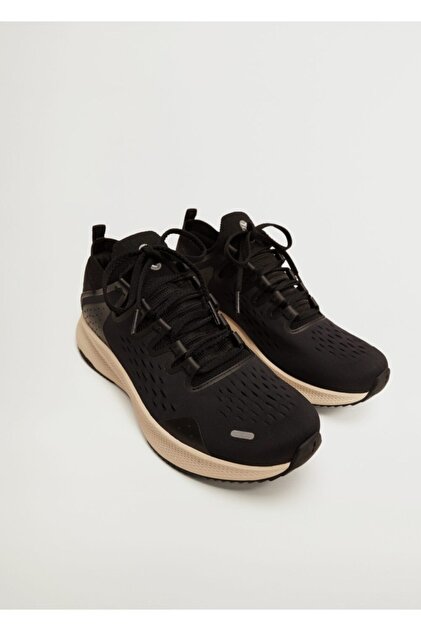 MANGO Man Erkek Siyah Sneaker Koşu Ayakkabı - 1