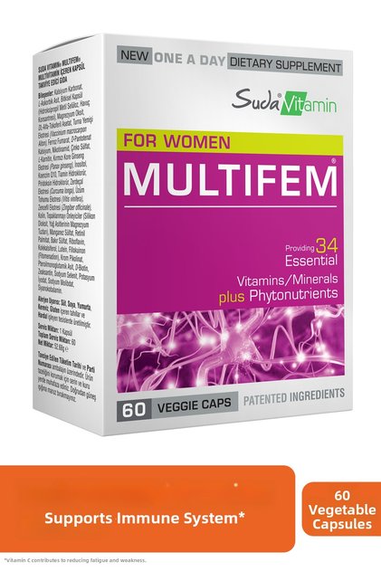 Multifem Women's Multivitamin Energy, Immunity, Red Korean Ginseng, Buckeye 60 Herbal Capsules