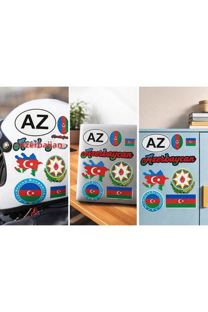 Azerbaijan Sticker – 20X25 cm | Flag, Az, and Arma Sticker