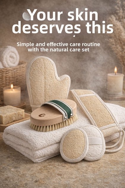 5 Piece Natural Body & Face Care Set Complete Renewing Package