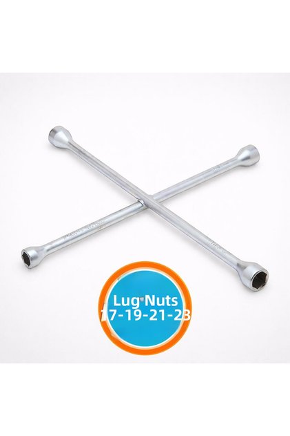 Wheel Wrench with 4 Mouths 17X19X21X23 Auto Wheel Tire Removal Steel Repair Hand Tool Durable Use