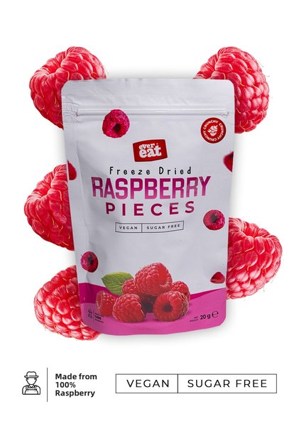 Freeze-Dried Raspberry Pieces - Healthy Snack, Produced with Freeze Dry Method