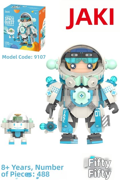 Jaki Space Quest Series Blue Astronot-Jk9107 (488 Pieces) Toy Building Set