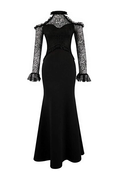 Trendyol Collection Black Lace Maxi Evening Dress & Graduation Dress Tprss26Ae00028- Trendyol Trendyol Collection Black Lace Maxi Evening Dress & Graduation Dress Tprss26Ae00028- Trendyol