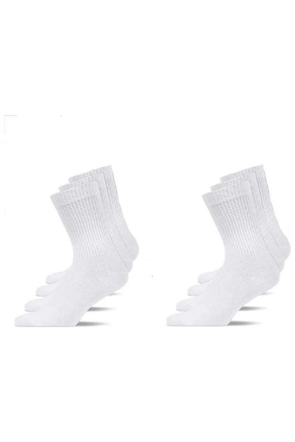 6 Pairs of Sports Socks Towel Sole Ribbed White Unisex Socket Breeze Astroturf Tennis Training