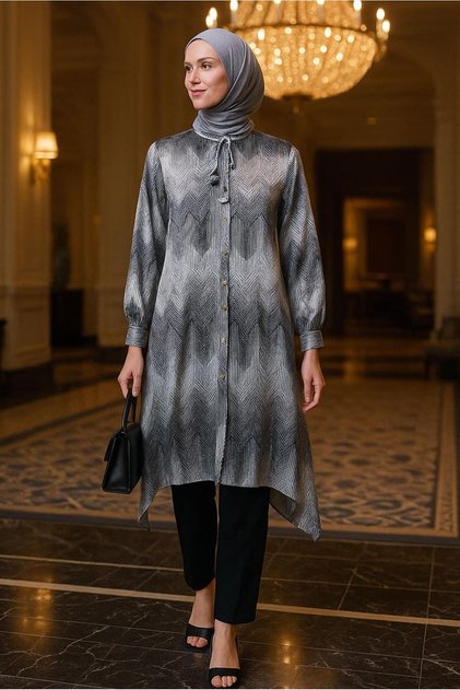 Patterned Plus Size Tunic 20521