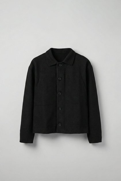Erkek Relaxed Fit Kaşe Ceket Siyah