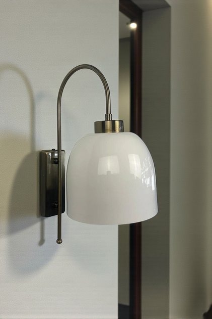 Deep White Single Sconce Living Room Kitchen Hallway Cafe Boutique Lamp Lighting