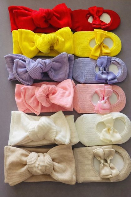 Baby Girl Bandana Socks Set, Ballerina Socks, Bandana Set