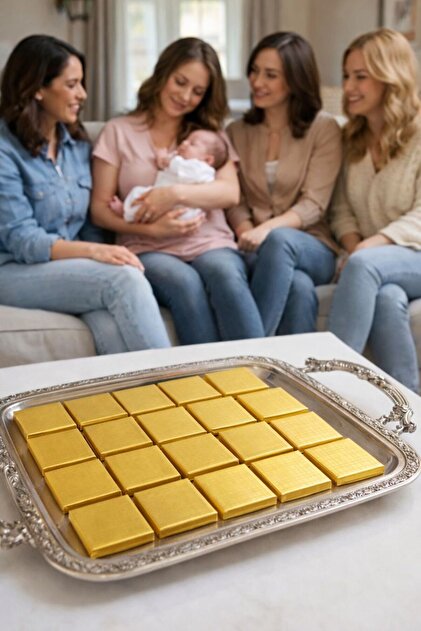 belchocolate Altın Sargılı Sütlü Madlen 5 Adet İkramlık Çikolata