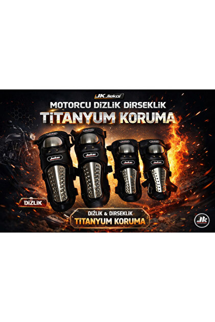 Jiekai ( TİTANYUM KORUMA ) MOTORCU DİZLİK VE DİRSEKLİK KORUMA SETİ