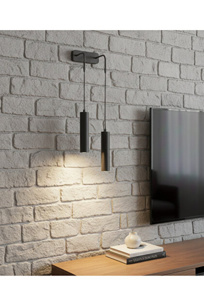 Serena 2'li Dekoratif Siyah Metal Modern Duvar Aplik İç Mekan (GÜNIŞIĞI LED AMPULLER DAHİLDİR...)