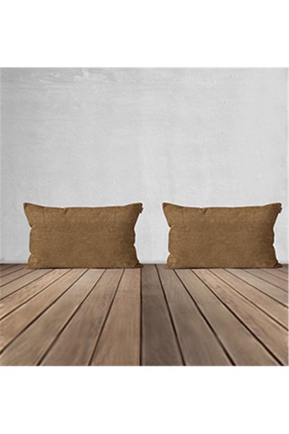 Camel Throw Pillow Cover - Set of 2 Velvet Textured