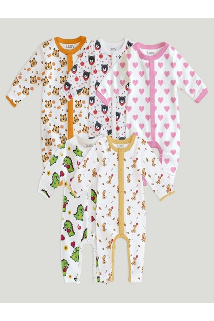 100% Cotton Full Sleeves Printed Baby Romper,Bodysuit for Baby Girls & Baby Boy (PO5)