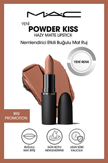 Mac Powder Kiss Hazy Matte Lipstick Nemlendirici Etkili Buğulu Mat