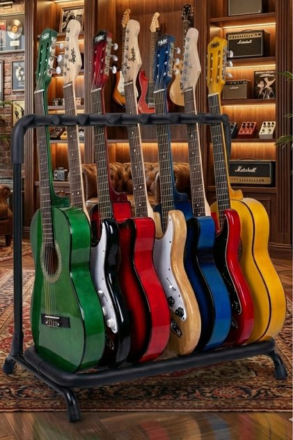 Gtr-07 Profesyonel 7'li (YEDİLİ) Gitar Standı Sehpası