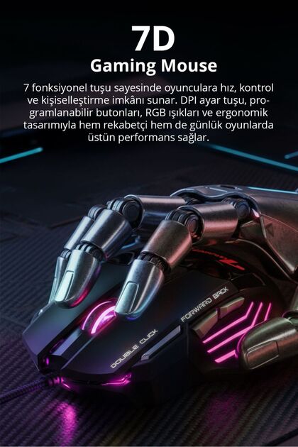 Piranha X7 7635 RGB LED Gaming Mouse | USB Kablolu | 7 Tuşlu
