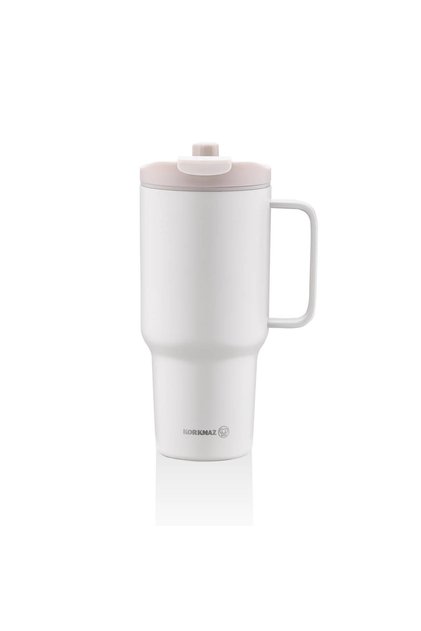 Freedom 1 Liter Gray Glass Thermos with Straw A5577-2