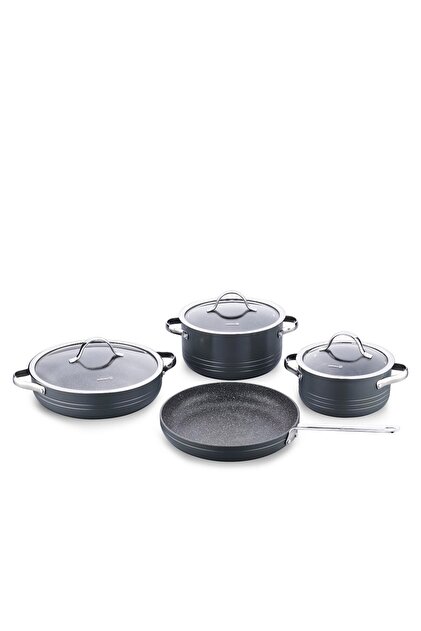 CBEMAX ブラック　7本セット KORKMAZ Linea 7 Parça Cosmica Tencere Seti A2619-5 - Fiyatı, Yorumları