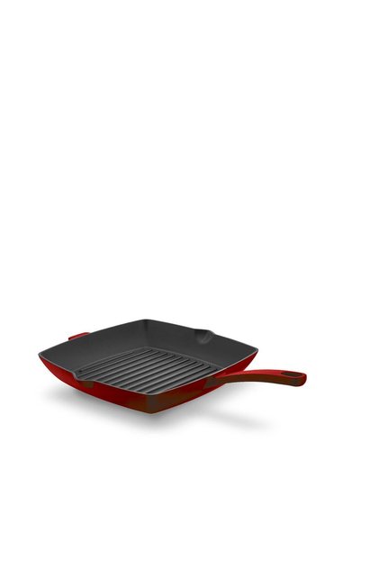 مقلاة كاستا حمراء مربعة الشكل مقاس 26×26 سم للشواء A2846-1