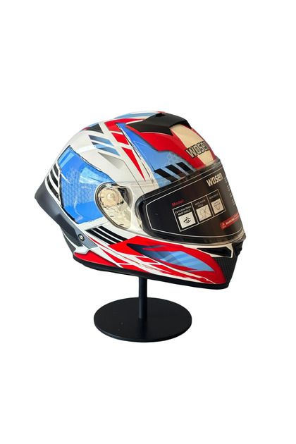 WOSEN Ws-602 Güneş Gözlüklü Full Face Kask (Şeffaf Vizörlü) WHİTE