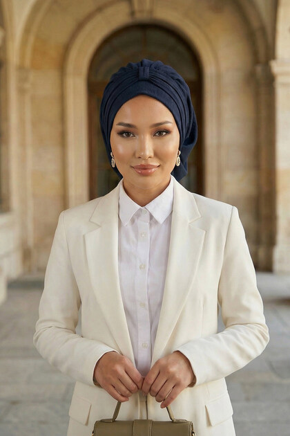 Turban practic și util, albastru închis, HT-90