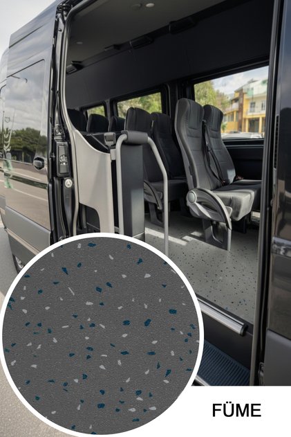 Taban Muşambası - Sprinter Desenli - KOYU GRİ - 200 cm Standart En