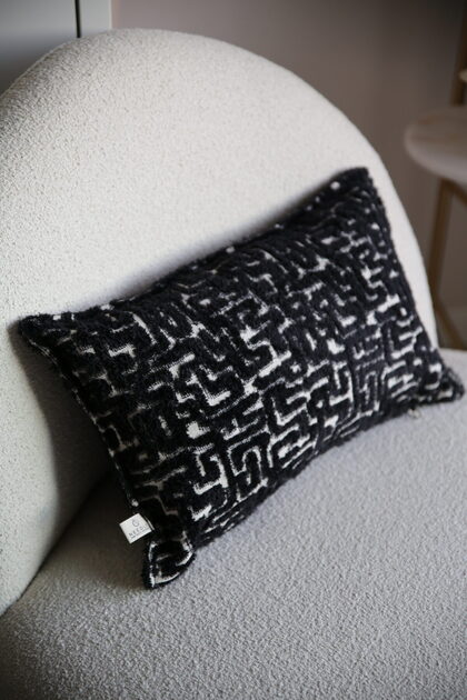 Labyrinth Black Rectangular Throw Pillow Cover (30X50)