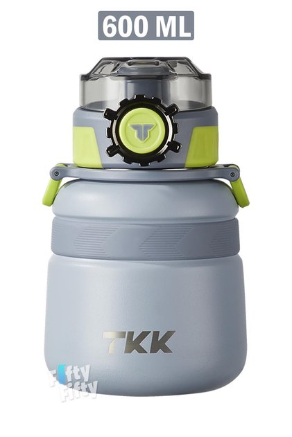 TKK 600 ML Steel Water Bottle Dual Use with Straw/Comfortable Drinking 12 Hours Hot/24 Hours Cold Thermos -20