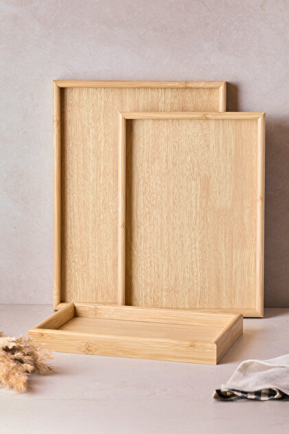 Perotti Toronto Bambu 3'lü Ahşap Tepsi 30*35*40 cm - Fiyatı, Yorumları