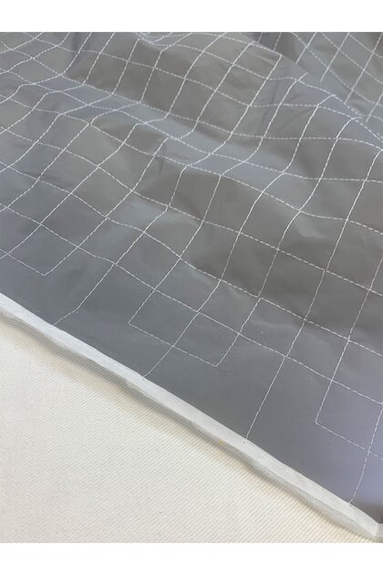 Light Gray Phosphorescent Quilted Fabric Coat - Single Sided