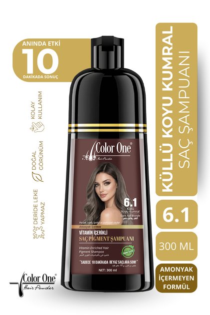 Küllü Koyu Kumral (Ash Dark Brown) Saç Pigment Şampuanı 6.1 | 300 ML & Ton Etkisi