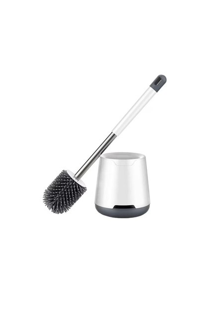 Perie toaleta moderna cu suport, peri din silicon TPR, 360°, maner ergonomic