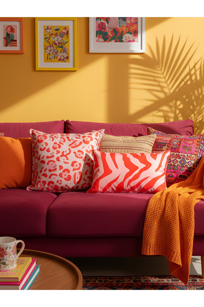 Leopard - Zebra Stripe Patterned Pink - Red Suede Double-Sided 2-Piece Throw Pillow Cover Set