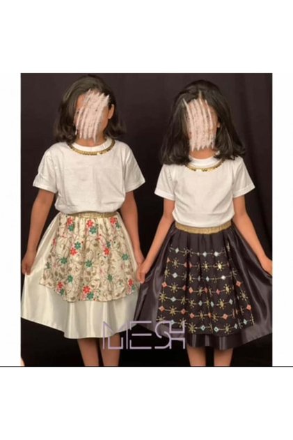Children's Jalabiya - Two Pieces جلابية تنورة اسود اطفال من قطعتين