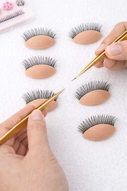 Ochi Detașabili din Silicon pentru Practică Extensii Gene și Machiaj 3 perechi/ Set