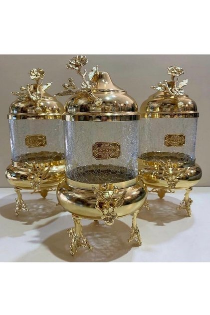 GOLD PİRİNÇ JAPONGÜL LÜX KAVANOZ 3’LÜ SET