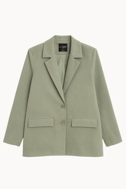 4786 Jachetă blazer oversize pentru femei, cu două rânduri de nasturi, kaki