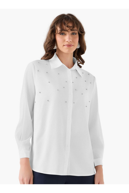 Shirt with Stone Embellishment