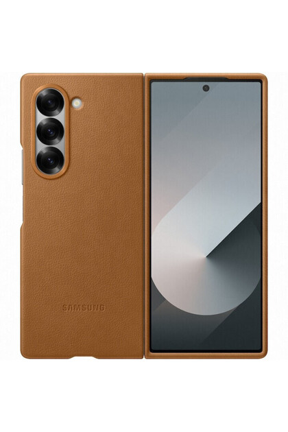 -Δερμάτινη θήκη για το Galaxy Z Fold 6 - Καφέ