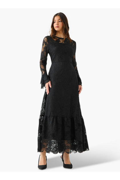 Lace Women Dress with Bell Sleeves