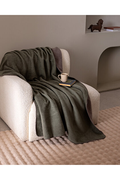Caureo Jacquard Cotton Tv Blanket - Khaki/Mink