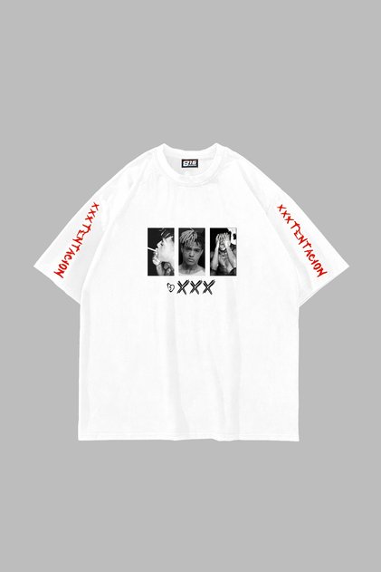 Xxxtentacion Printed Oversize Unisex White Tshirt