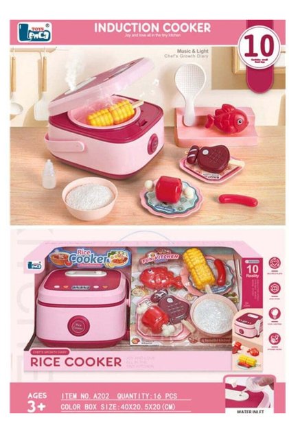 Rice Cooker Toy with Steamer, Food Cutter And Interactive Battery-Operated Features