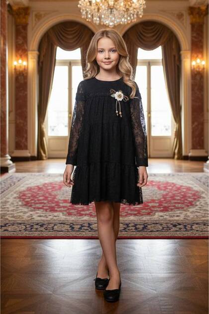 Girl's Lace Holiday Princess Wedding Party Birthday Dress
