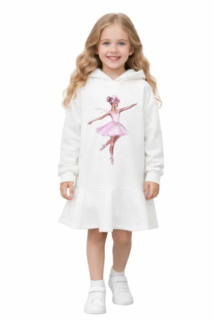 Girl's Dress with Ruffled Skirt and Character Print