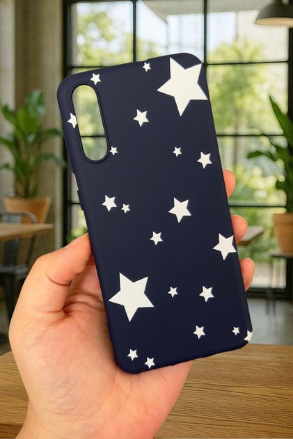 Samsung Galaxy A70 Compatible Mini Star Patterned Silicone Shock Absorbing Classic Protected Rubber Case
