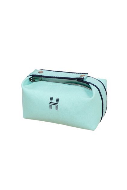 Canvas Travel Makeup Pouch with Handle Button Design
