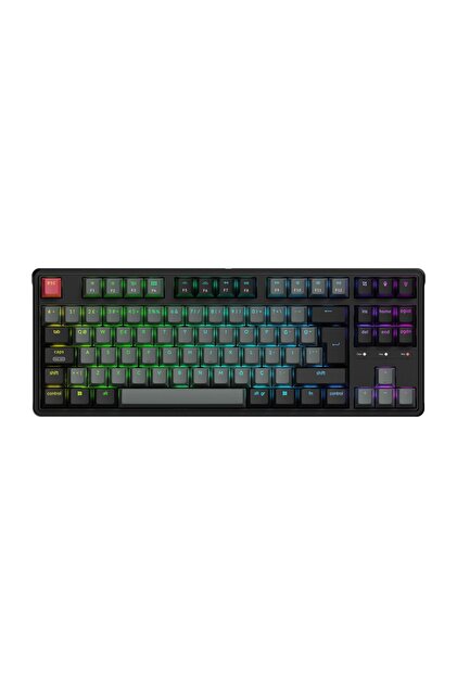 Aula F87 Pro Black Gray Side Printed LEOBOG Greywood V4 Switch RGB